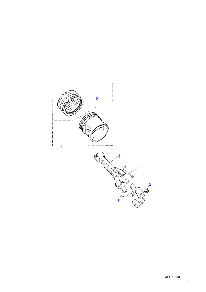 Piston, Connecting Rod & Bearings (V8 Twin Carb L/R Petrol)