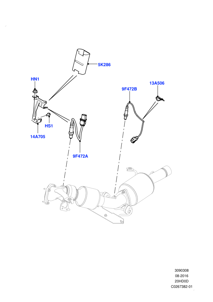 Exhaust Sensors And Modules (2.0L 16V TIVCT T/C 240PS Petrol,Itatiaia (Brazil))((V)FROMGT000001)