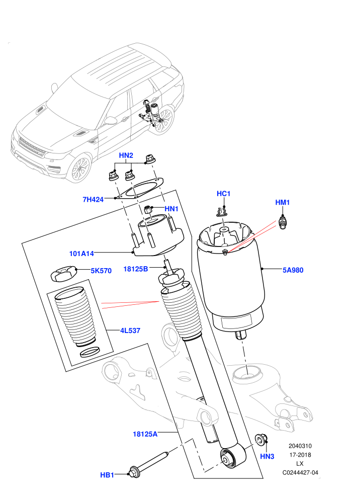 Rear Springs And Shock Absorbers (Electronic Air Suspension With ACE,Non SVR,Version - Core,With Four Corner Air Suspension)
