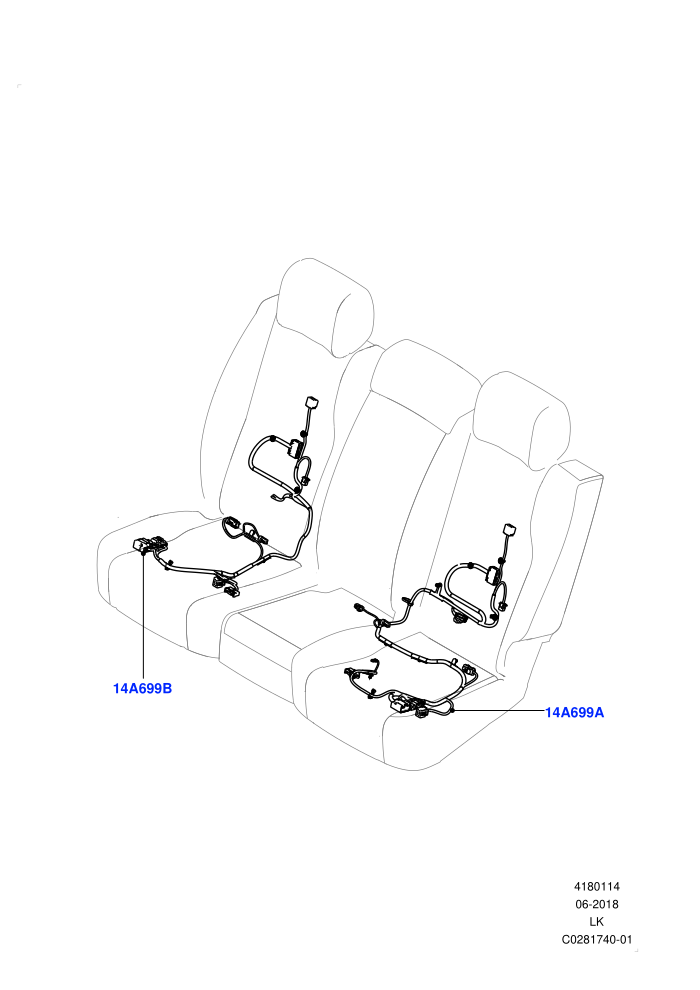 Wiring - Seats (With 60/40 Manual Fold Thru Rr Seat,With 60/40 Power Fold Thru Rr Seat)(Rear Seats)((V)TOJA999999 (V)FROMJA000001)