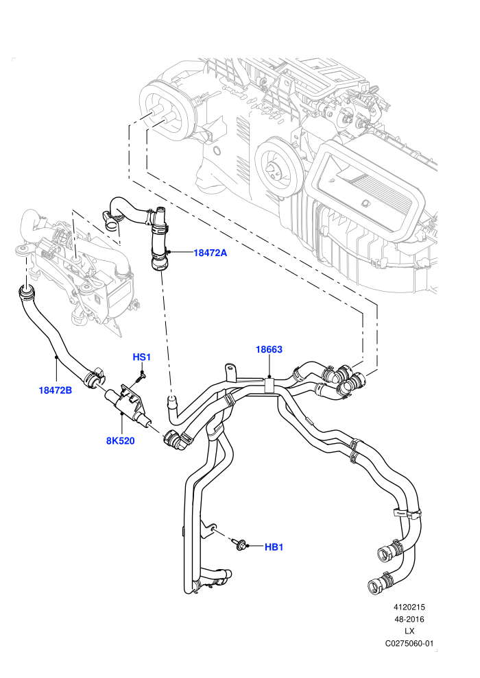 Heater Hoses (2.0L I4 DSL HIGH DOHC AJ200,Less Park Heating,With Air Conditioning - Front/Rear,With Fuel Fired Heater)(Front)((V)TOHA999999 (V)FROMHA000001)