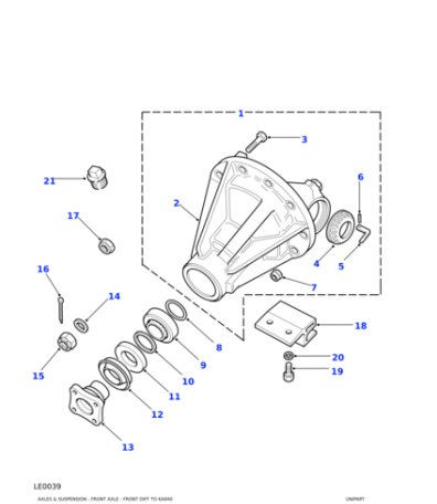 FRC3002 - Land Rover Flange-driveshaft coupling differential