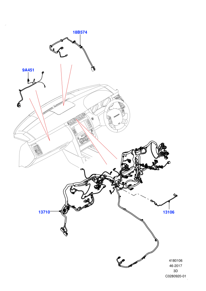 Facia Harness (Solihull Plant Build)((V)TOJA999999 (V)FROMJA000001)