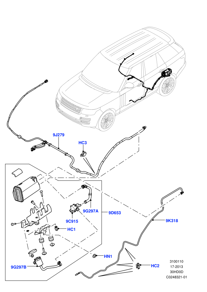 Fuel Lines ((+)CDN/MEX/USA,3.0L DOHC GDI SC V6 PETROL)(Rear)((V)TOEA999999)