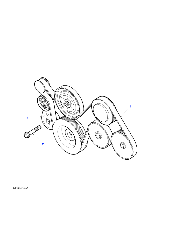 Drive Belt - With ACE (2.5L 5 Cyl Turbo Diesel,With Air Conditioning,With Roll Stability Control)