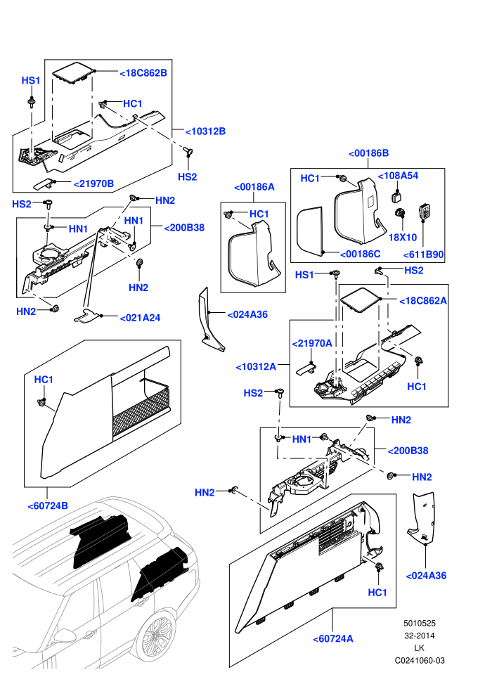 Side Trim (With 40/40 Split Individual Rr Seat)(Luggage Compartment)