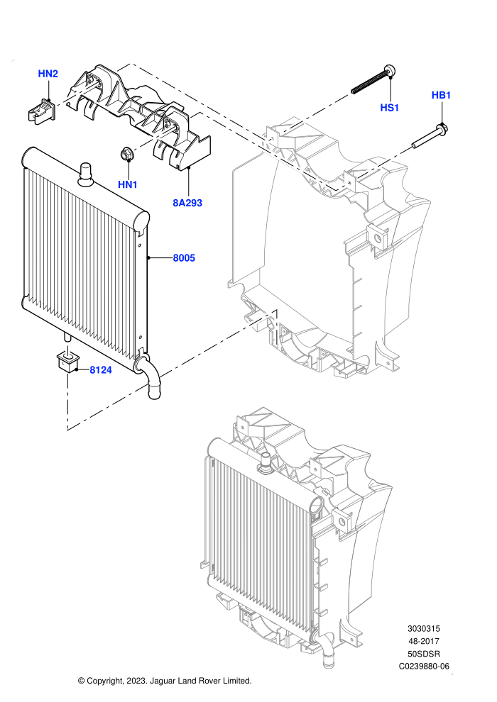 Radiator/Coolant Overflow Container (5.0 Litre supercharged enhanced,5.0 Petrol AJ133 DOHC CDA,5.0L OHC SGDI SC V8 Petrol - AJ133)(Auxiliary Unit)