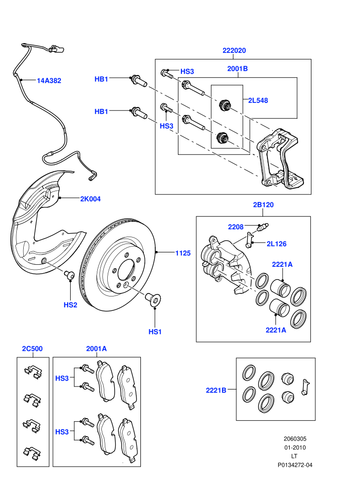 Front Brake Discs And Calipers (AJ Petrol 4.4 V8 EFI (220KW),Lion Diesel 2.7 V6 (140KW),With 17 Front Vented & Rear Vented,With 18 Front And Rear Vented)((V)TO9A999999)