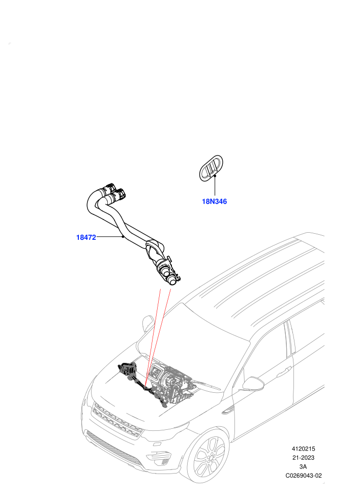 Heater Hoses (2.0L 16V TIVCT T/C 240PS Petrol,2.0L I4 DSL HIGH DOHC AJ200,2.0L I4 DSL MID DOHC AJ200,Itatiaia (Brazil))((V)FROMGT000001)