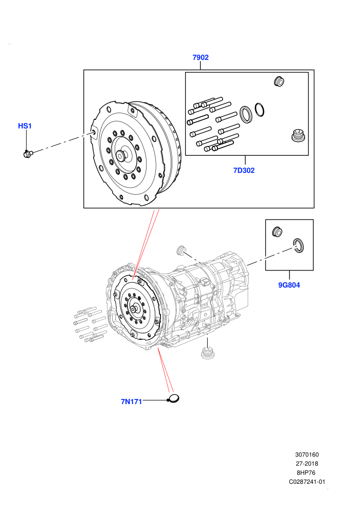 Converter (3.0L AJ20D6 Diesel High,3.0L AJ20P6 Petrol High,4.4 V8 Turbo Petrol (NC10),4.4L DOHC DITC V8 Diesel,8 Speed Auto Trans ZF 8HP76)((V)FROMKA000001)