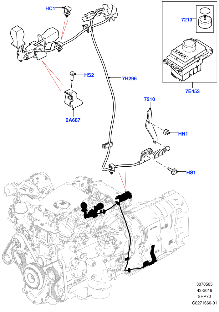 Gear Change-Automatic Transmission (2.0L I4 DSL HIGH DOHC AJ200,3.0 V6 D Gen2 Mono Turbo,3.0 V6 D Gen2 Twin Turbo,3.0 V6 D Low MT ROW,8 Speed Auto Trans ZF 8HP70 4WD)(Solihull Plant Build)((V)FROMAA000001)