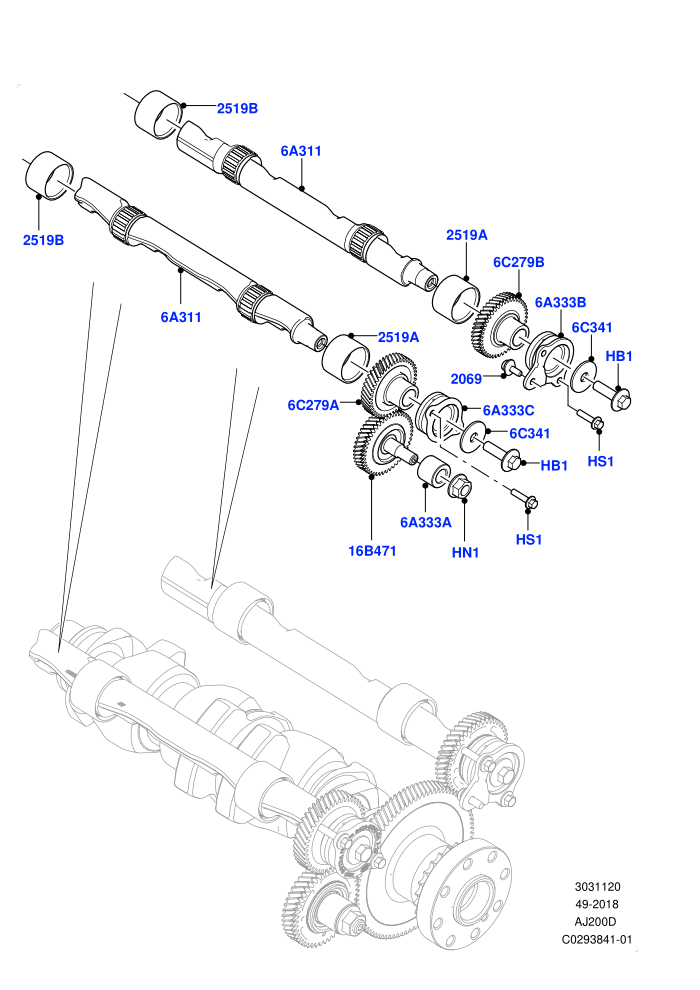 Balance Shafts And Drive (2.0L AJ20D4 Diesel High PTA,2.0L AJ20D4 Diesel LF PTA,2.0L AJ20D4 Diesel Mid PTA,Halewood (UK))