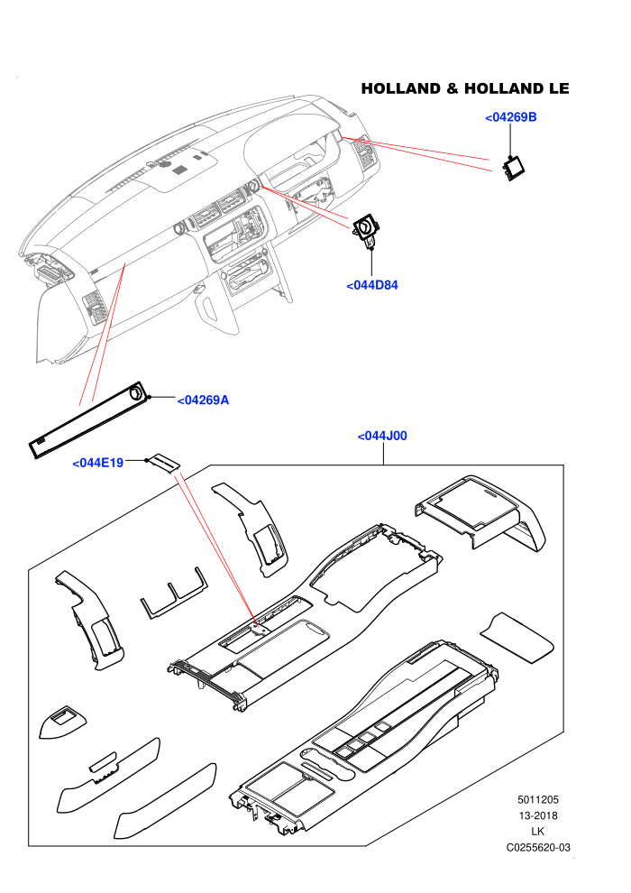 Instrument Panel (Console Deployable Tables)(External,Holland & Holland LE)((V)FROMFA000001)