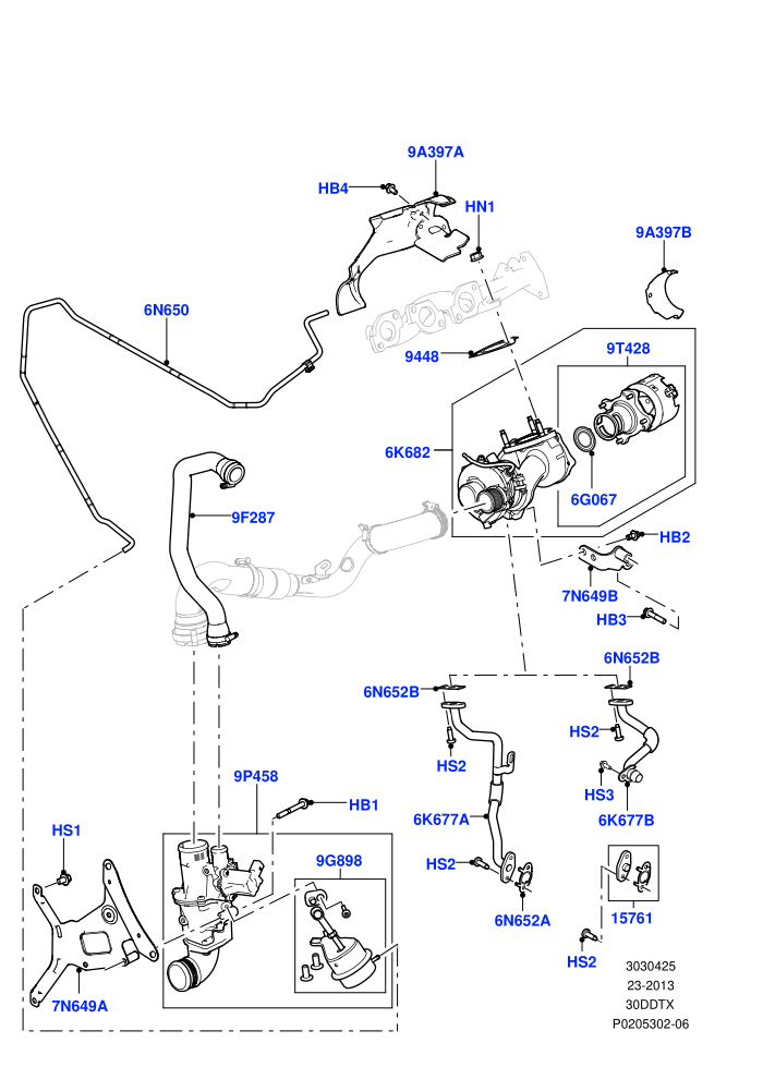 Turbocharger (3.0 V6 Diesel)(RH Side - Secondary)((V)FROMAA000001)