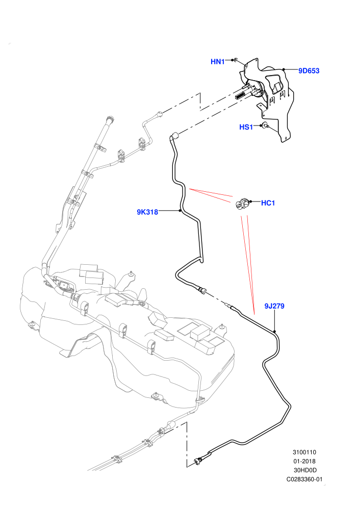 Fuel Lines (3.0L DOHC GDI SC V6 PETROL,Pet Tank W/O Leak Det - Std Filter)((V)TOJA999999)