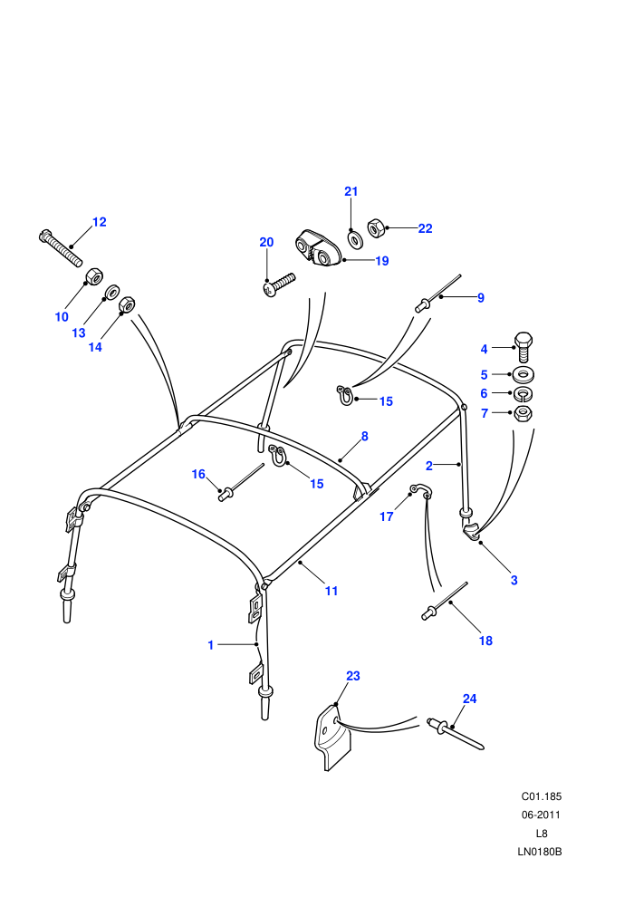 Hoodsticks (90&nbsp;Wheelbase,Soft Top)((V)FROM7A000001)