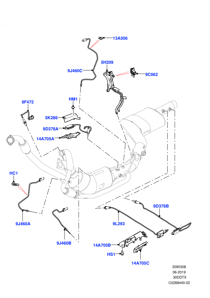 Exhaust Sensors And Modules (3.0 V6 D Gen2 Twin Turbo,EU6D Diesel + DPF Emissions)((V)FROMKA000001)