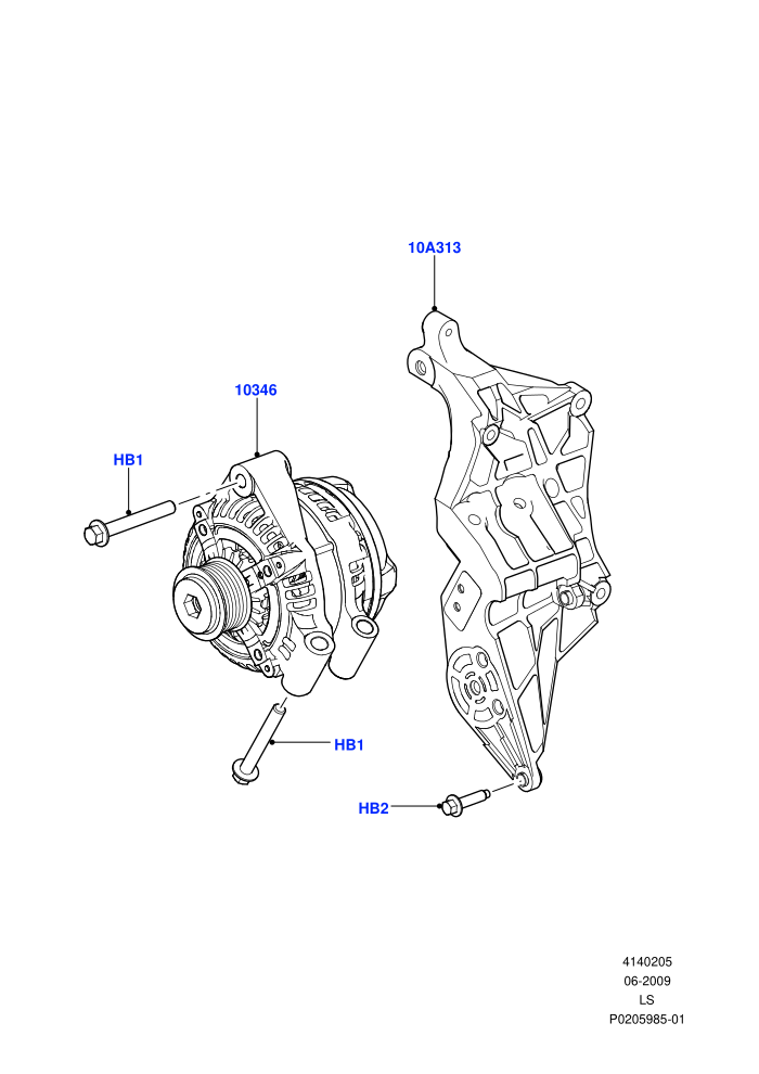 Alternator And Mountings (3.0 V6 Diesel,Lion Diesel 2.7 V6 (140KW))((V)FROMAA000001)