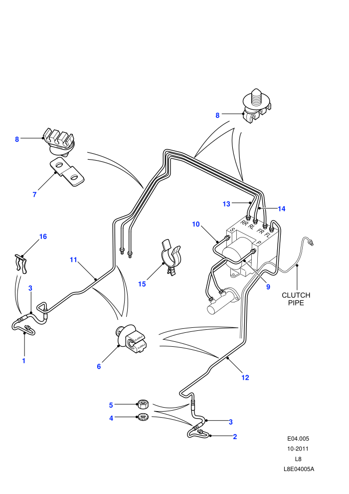 Front Brake Pipes (4 Wheel Anti-Lock Braking System,LHD)((V)TOAA999999 (V)FROM7A000001)