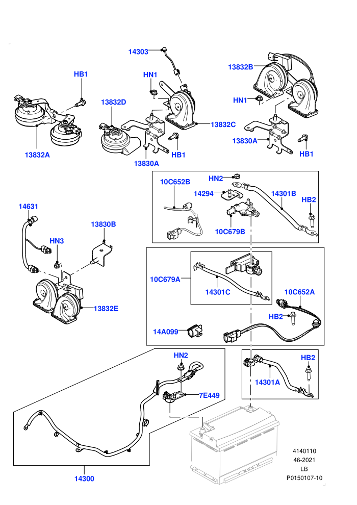 Battery Cables And Horn