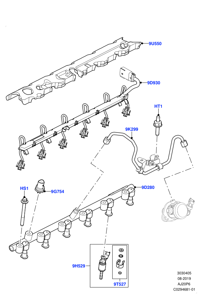 Fuel Injectors And Pipes (3.0L AJ20P6 Petrol High)((V)FROMKA000001)