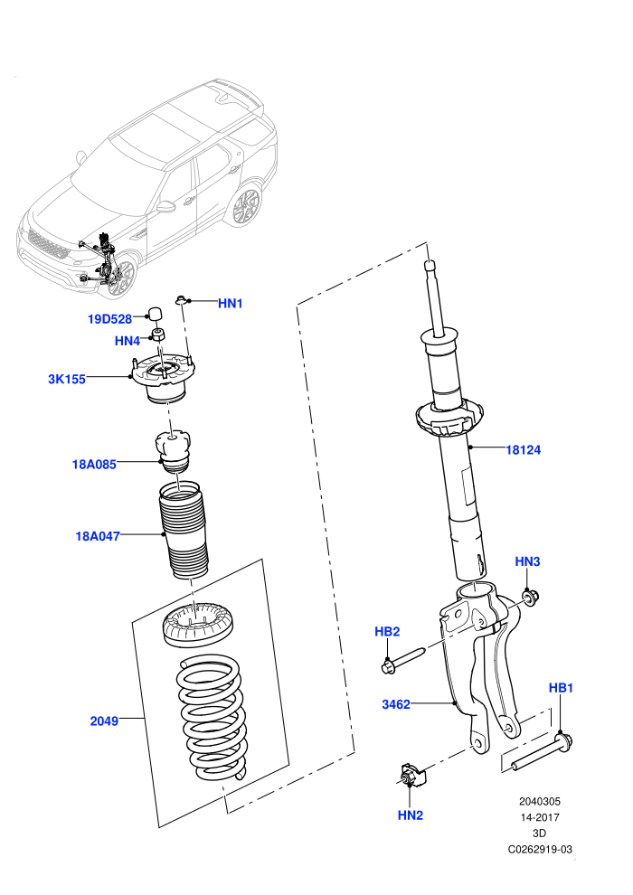 Front Suspension Struts And Springs (With Standard Duty Coil Spring Susp)(Solihull Plant Build)((V)FROMHA000001)