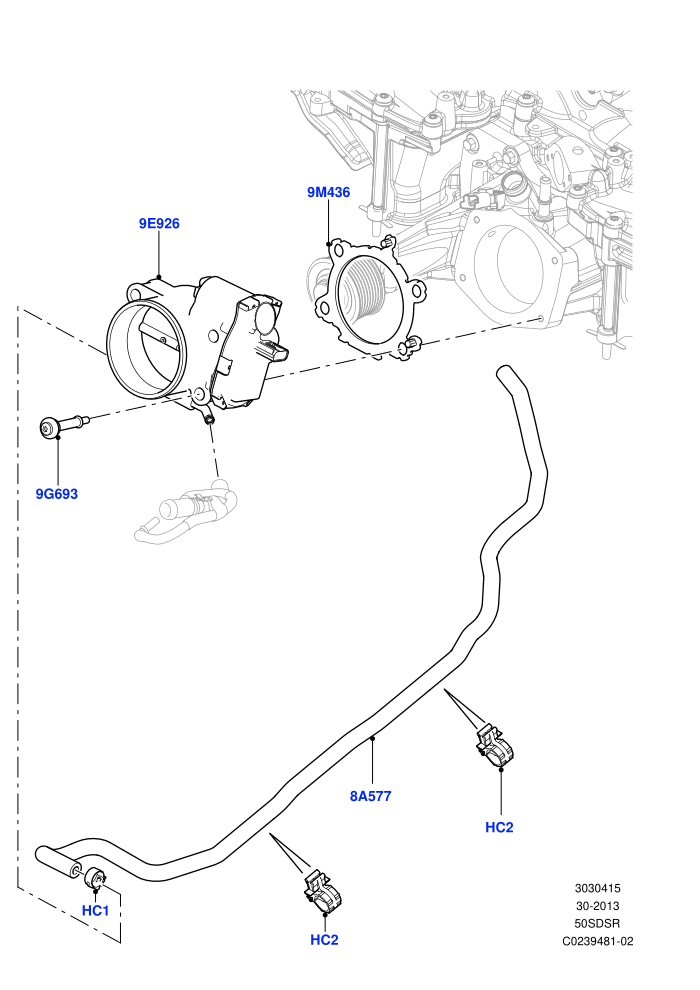 Throttle Housing (5.0 Litre supercharged enhanced,5.0 Petrol AJ133 DOHC CDA,5.0L OHC SGDI SC V8 Petrol - AJ133)
