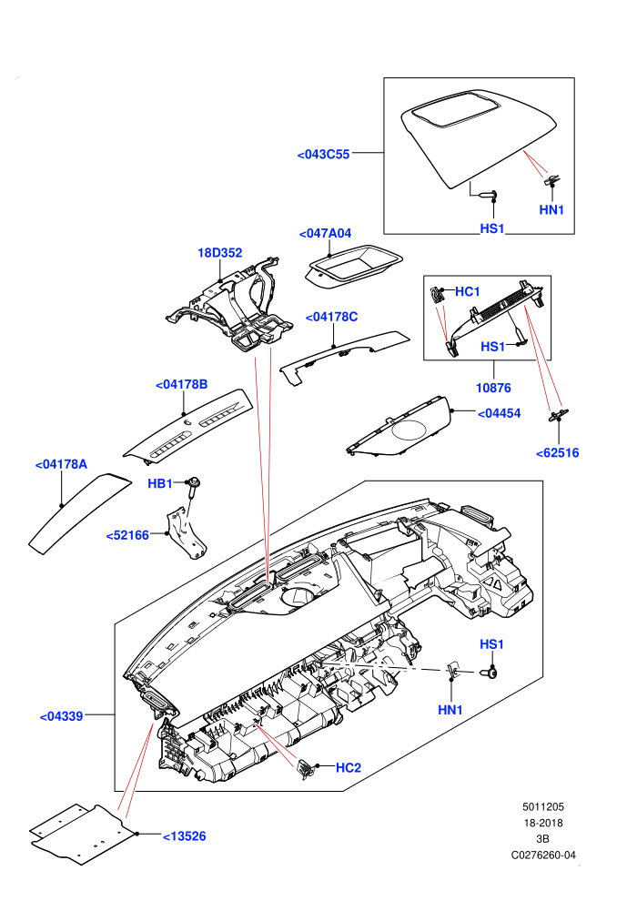 Instrument Panel (Head Up Display)(External Components,Upper)