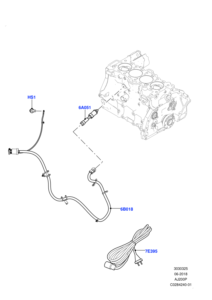 Engine Heater (2.0L I4 High DOHC AJ200 Petrol,2.0L I4 Mid DOHC AJ200 Petrol,Changsu (China))
