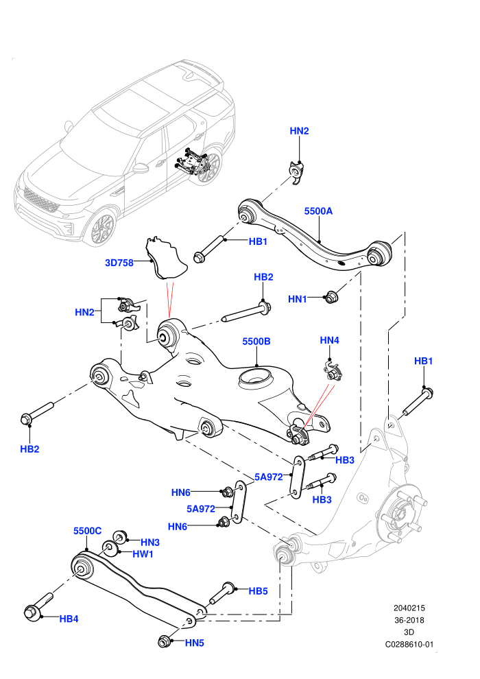 Rear Suspension Arms (Nitra Plant Build)((V)FROMK2000001)