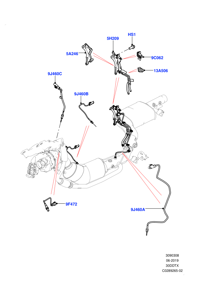 Exhaust Sensors And Modules (3.0 V6 Diesel,Japanese Emission + DPF,Proconve L6 Emissions,Stage V Plus DPF)(Nitra Plant Build)((V)FROMK2000001)