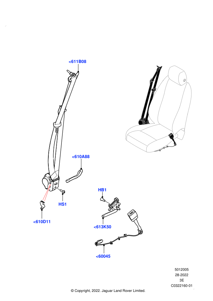 Front Seat Belts (Long Wheelbase)((V)FROMP2000001)