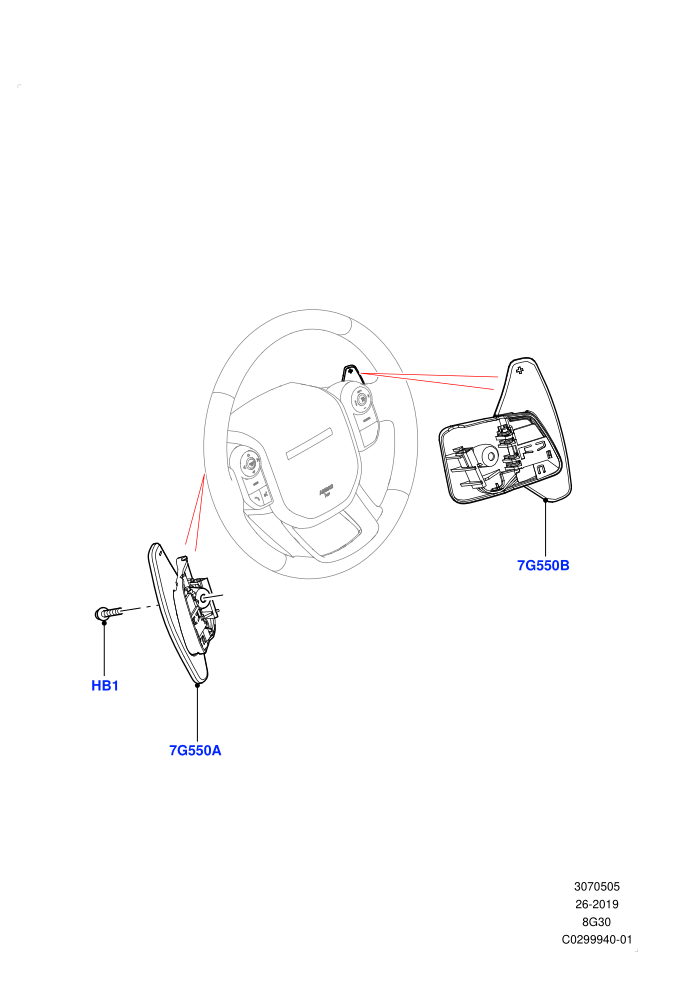 Gear Change-Automatic Transmission (1.5L AJ20P3 Petrol High,1.5L AJ20P3 Petrol High PHEV,8 Speed Automatic Trans 8G30,Changsu (China),Paddle Shift,Paddle Shift - Noble)(Steering Wheel)