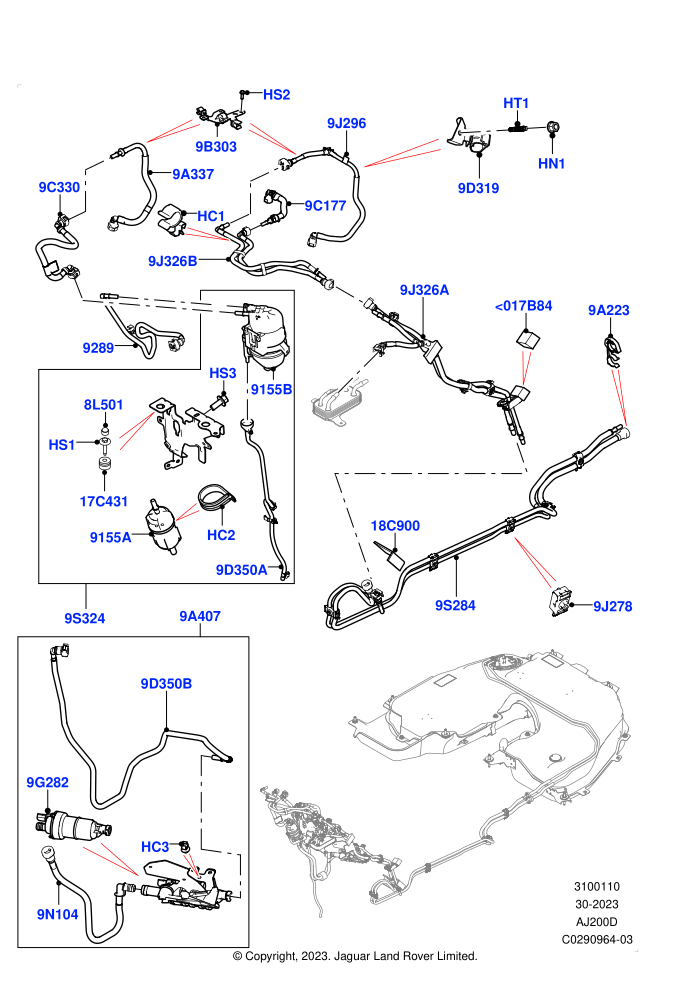Fuel Lines (2.0L I4 DSL HIGH DOHC AJ200,Fuel Tank-Diesel With Filters)(Nitra Plant Build)((V)FROMK2000001)