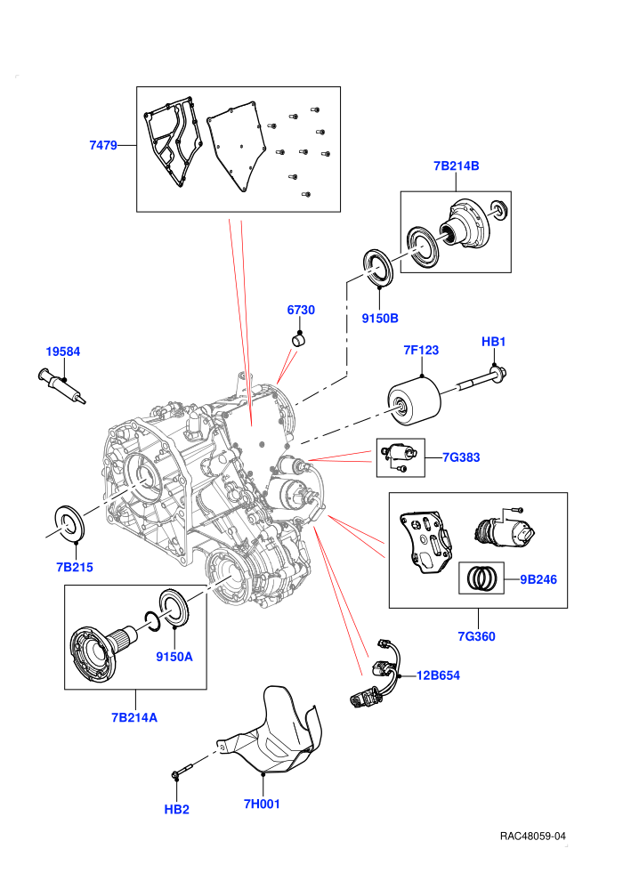 Transfer Drive Components (With 1 Speed Transfer Case)