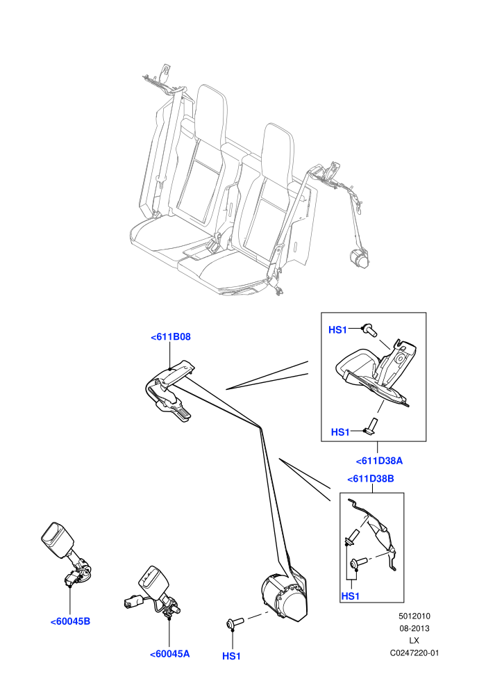Rear Seat Belts (With 7 Seat Configuration)