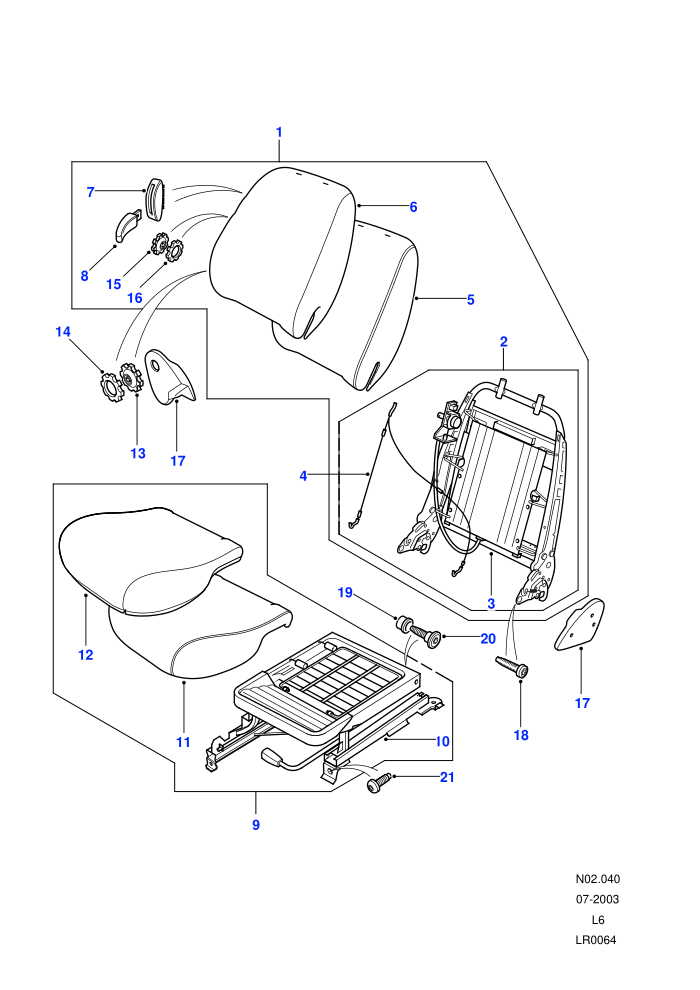 Front Seats (3 Door Soft Back/Hard Back,Cloth Seat Fabric,Less Heated Seats)((V)FROM1A000001)