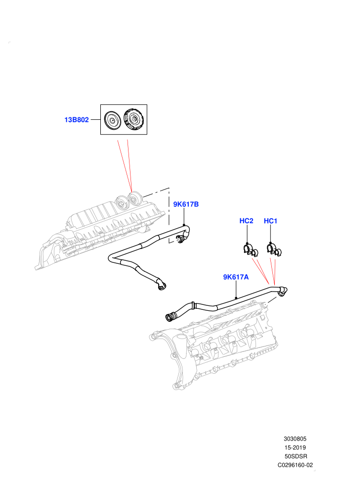 Emission Control - Crankcase (5.0 Litre supercharged enhanced)((V)FROMKA000001)