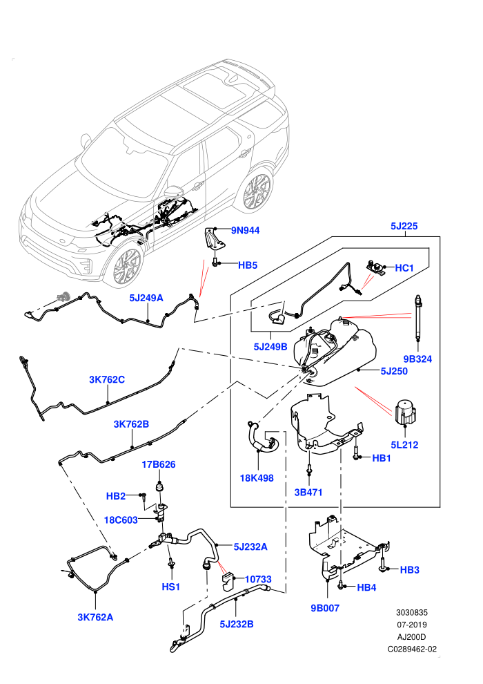 Exhaust Fluid Injection System (2.0L I4 DSL HIGH DOHC AJ200,2.0L I4 DSL MID DOHC AJ200,With Diesel Exh Fluid Emission Tank)(Nitra Plant Build,Tank and Lines)((V)FROMK2000001)