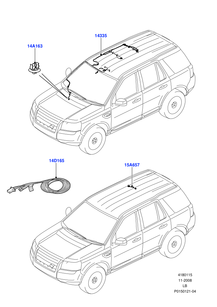 Electrical Wiring - Body And Rear (Roof)