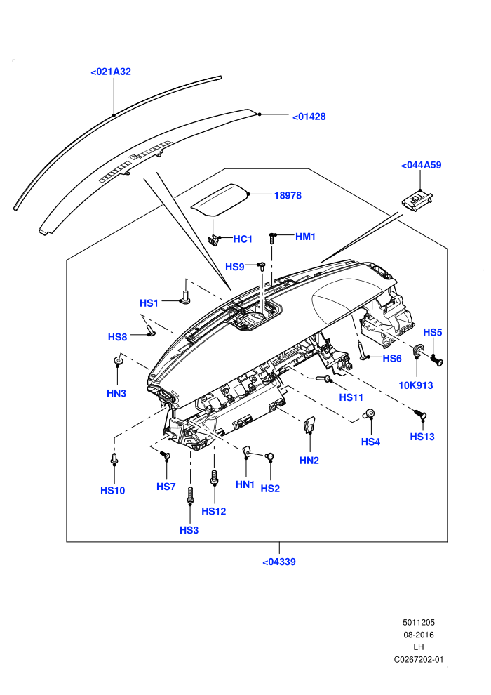 Instrument Panel (Itatiaia (Brazil),Less Head Up Display)(External,Upper)((V)FROMGT000001)