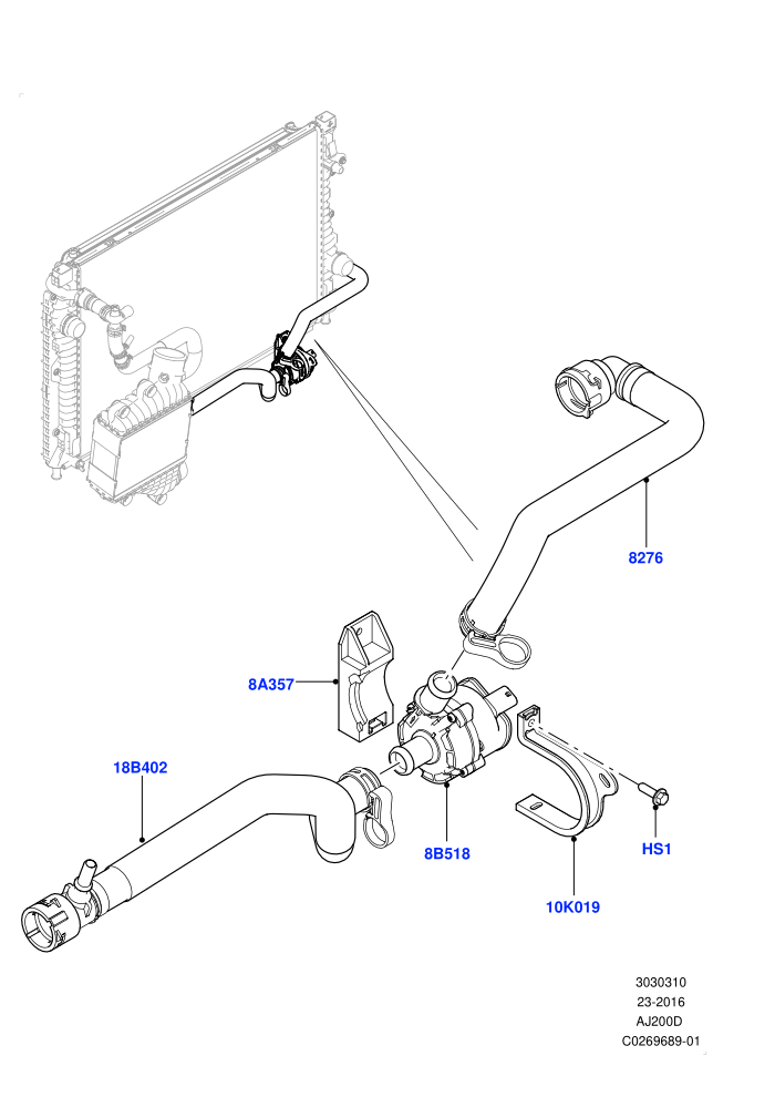 Water Pump (2.0L I4 DSL MID DOHC AJ200,Itatiaia (Brazil))((V)FROMGT000001)
