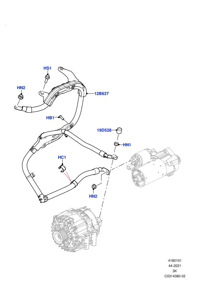Engine Harness (4.4 V8 Turbo Petrol (NC10))(Starter Motor)