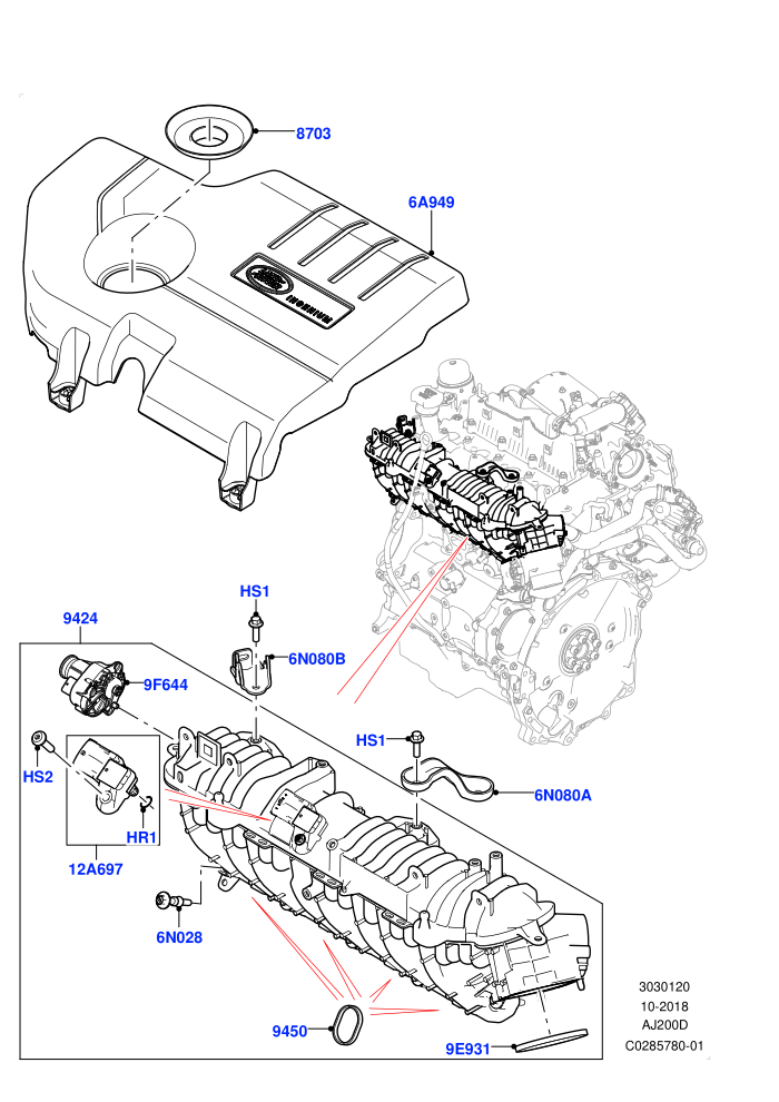 Inlet Manifold (2.0L I4 DSL HIGH DOHC AJ200,Itatiaia (Brazil))((V)FROMJT000001)