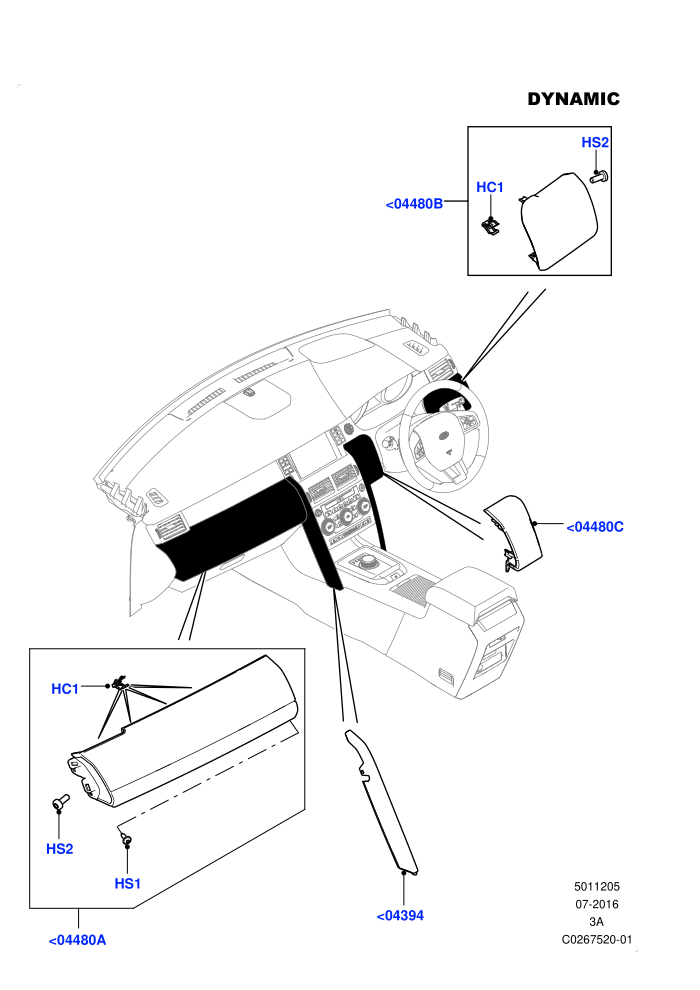 Instrument Panel (Dual Exhaust - Dynamic,Halewood (UK),PVC Triton Grain Facia)(Dynamic Pack,External)((V)TOKH999999 (V)FROMGH000001)