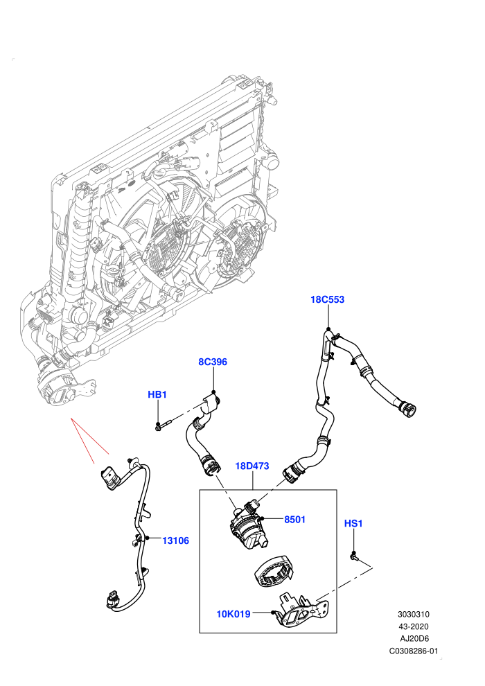 Water Pump (3.0L AJ20D6 Diesel High)(Auxiliary Unit)((V)FROMMA000001)