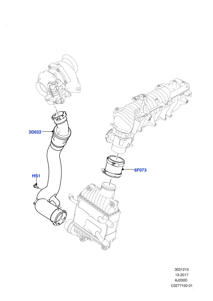 Intercooler/Air Ducts And Hoses (2.0L I4 DSL MID DOHC AJ200)