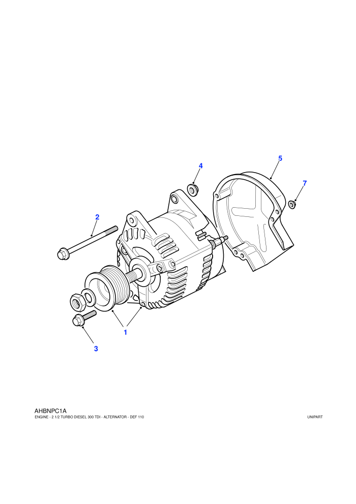 Alternator (2.5L I4 300 TDi Diesel Turbo LR)