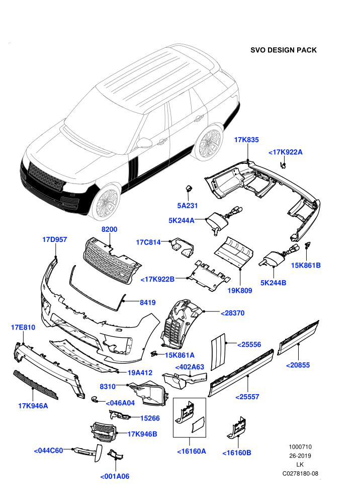 Exterior Body Styling Items (Diesel/Electric - Hybrid,For Unleaded Fuel,Less Electric Engine Battery,Standard Wheelbase,With Diesel Fuel Capability,With Front Fog Lamps)(SVO Design Pack Service Components)