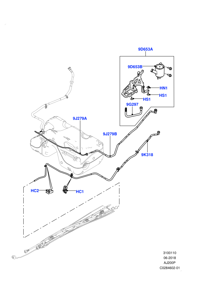 Fuel Lines (2.0L I4 Mid DOHC AJ200 Petrol,Changsu (China),Fuel Tank Filler Neck - Unleaded)
